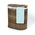 thumbnail image 6 of Seville Classics Hand-Woven Oval Double Laundry Hamper /w Liner, Mocha, 6 of 9