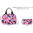 thumbnail image 4 of Waterproof School Backpack Set Fits 14" Laptop Backpack Daypack College School Bookbag with Lunch Box and Pencil Case (Geometric Printed，Purple), 4 of 8