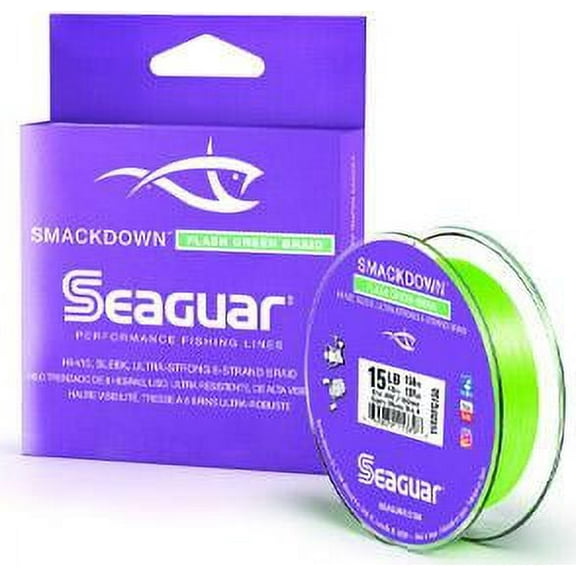 Seaguar Smackdown High Visibility Fishing Line 65lbs, 150yds Break Strength/Length, Flash Green - 65SDFG150
