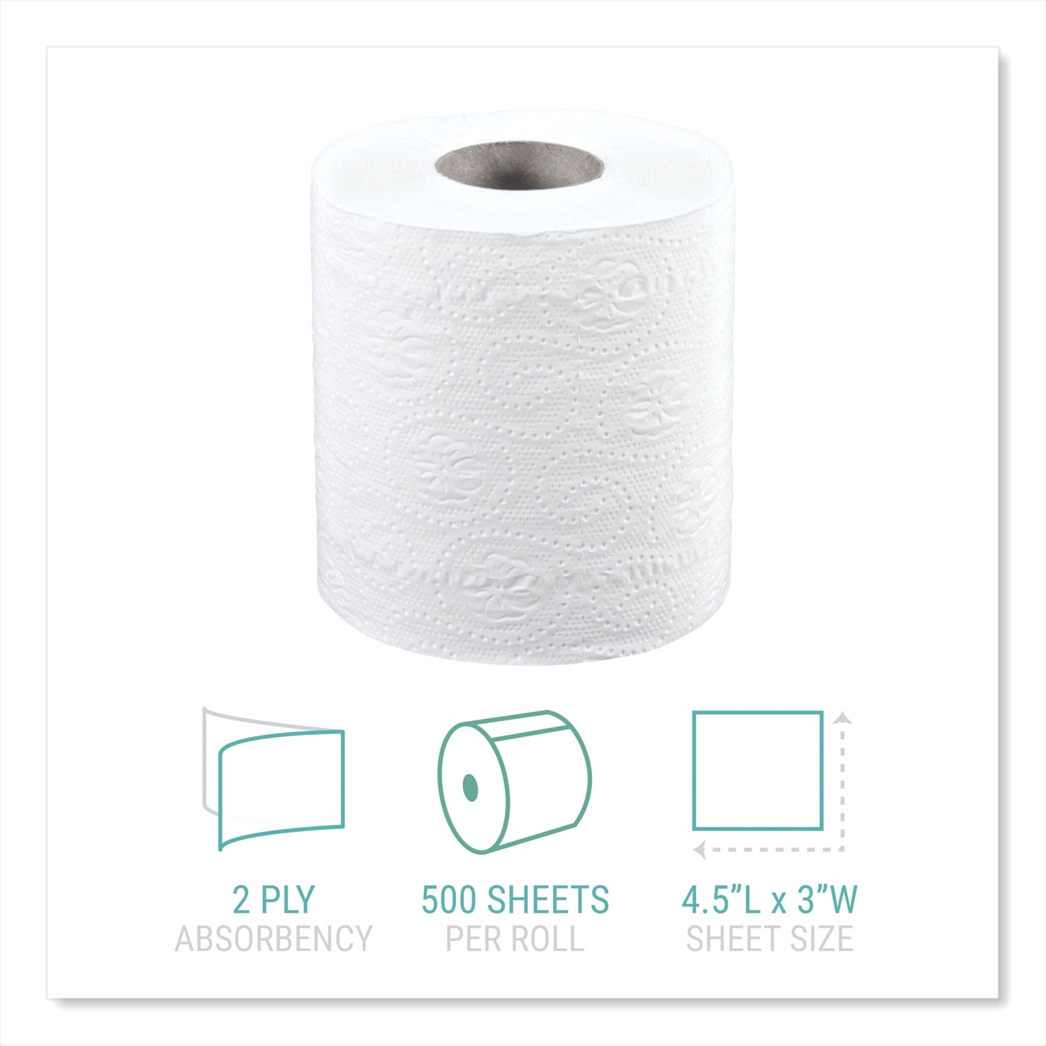 Windsoft Toilet Paper, Septic Safe, Individually Wrapped Rolls, 2-Ply, White, 500 Sheets/Roll, 48 Rolls/Carton