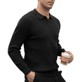 thumbnail image 7 of Men's Solid Color Crewneck Sweater, Soft Cotton Blend Long Sleeve Knit Pullover, Lightweight Casual Winter Thermal Top for Business, Office, Daily Wear, 7 of 7