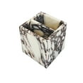 thumbnail image 5 of Artisanal Abode Marble Pen Holder, White Stone Rectangular Desktop Organizer, Office Study Makeup Brush Storage, Home Desk Decor, Minimalist Design, Durable Marble Accessory, 5 of 10