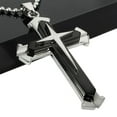 thumbnail image 3 of Travelwant Mens Stainless Steel Cross Pendant Necklace Flower Basket Chain, 3 of 6