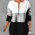 thumbnail image 3 of XuJwPNcy Half Zip Pullover Women Fall Color Block Oversized Sweatshirt Long Sleeve Pullover Tops Winter Cute Outfits Jacket, 3 of 5