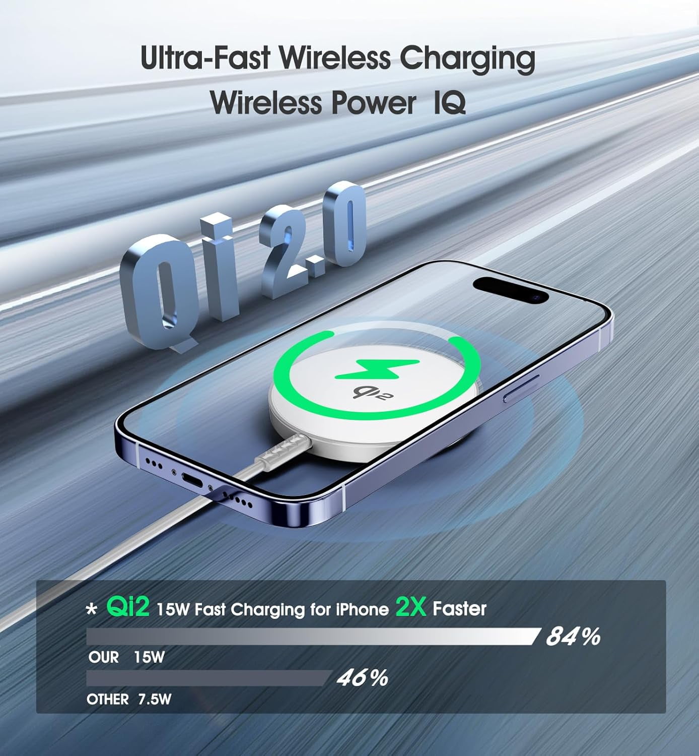 2 Pack Magnetic Wireless Charger 15W Fast Charging Pad Qi2 Certified Mag-Safe Compatible for iPhone 17/16/15/14/13/12 Series AirPods 3/Pro/Pro 2 Strong Magnet Safe Charging with 5ft USB-C Cable