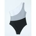 thumbnail image 5 of Hotian Women's One Piece Swimsuit Color Block One Shoulder Cut Out Bathing Suit Sexy Beach Swimwear Beachwear Black S, 5 of 7