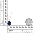 thumbnail image 2 of Gem Stone King 18K Yellow Gold Plated Silver Blue Created Sapphire Pendant Necklace for Women (13.40 Cttw, Gemstone Birthstone, Pear Shape 18X13MM, with 18 inch Chain), 2 of 3