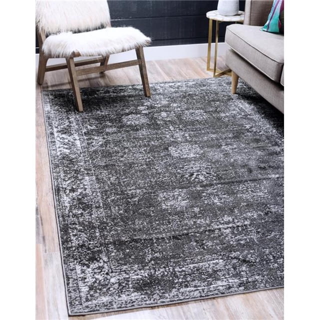 Unique Loom 3134052 4 x 6 ft. Casino Sofia Rectangular Rug, Dark Gray