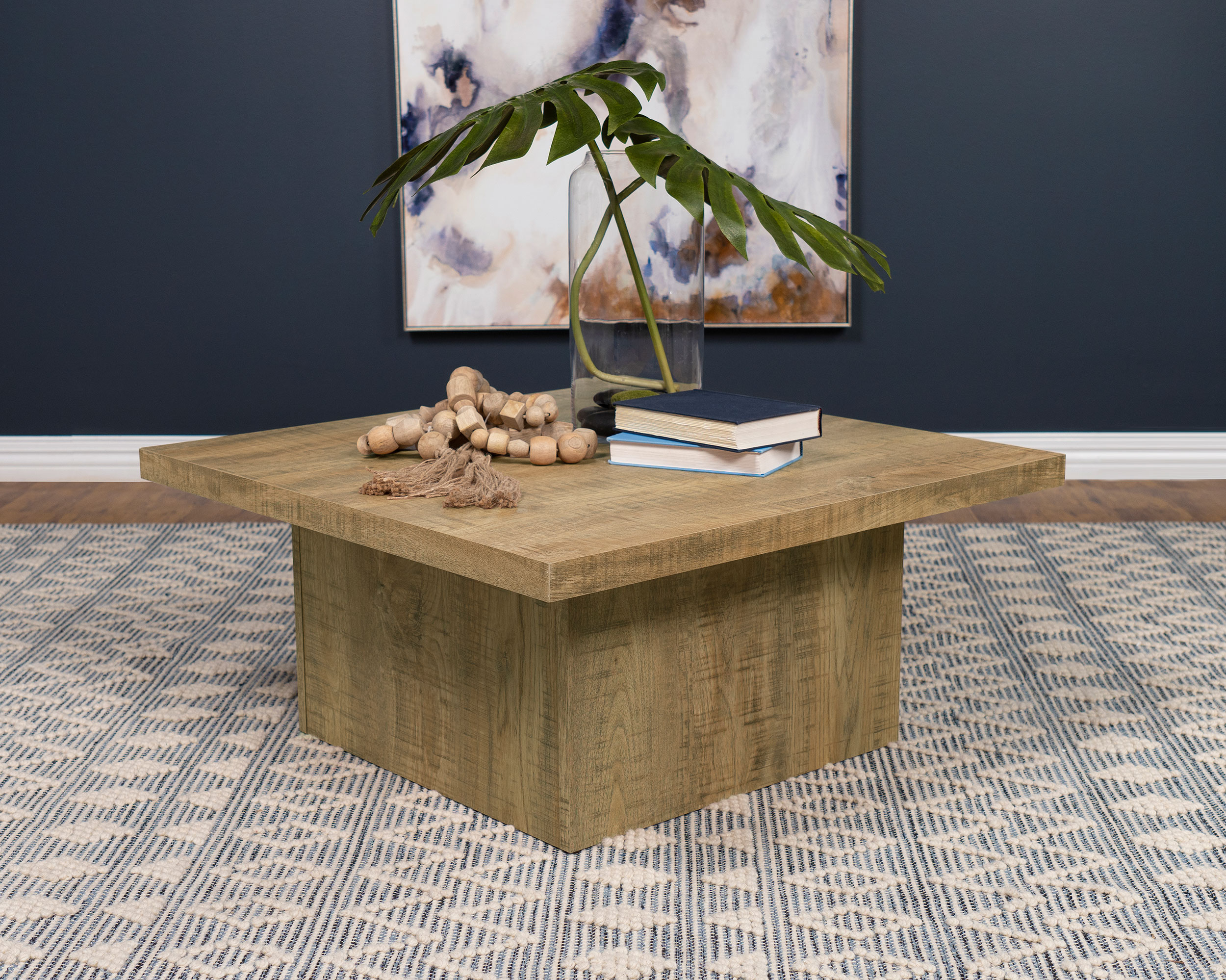Coaster Devar Square Engineered Wood Coffee Table, Mango Brown photo 4