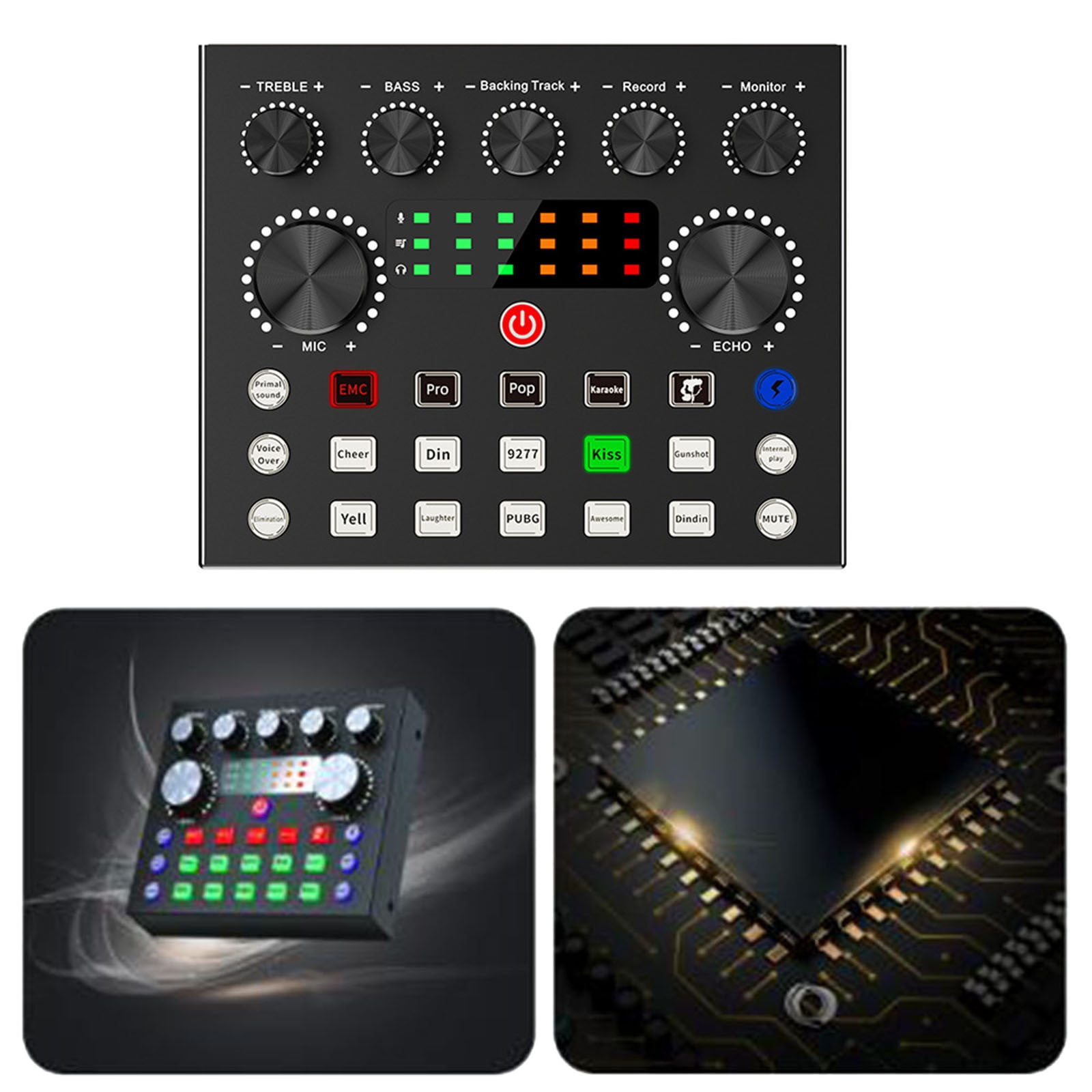 Live Sound Card with Dj Mixer Effects,Live Sound Card with Dj Mixer Effects & Voice Changer,Live Sound Card Audio Mixer,16 Special Effects Sounds for Streaming/Podcasting/Gaming