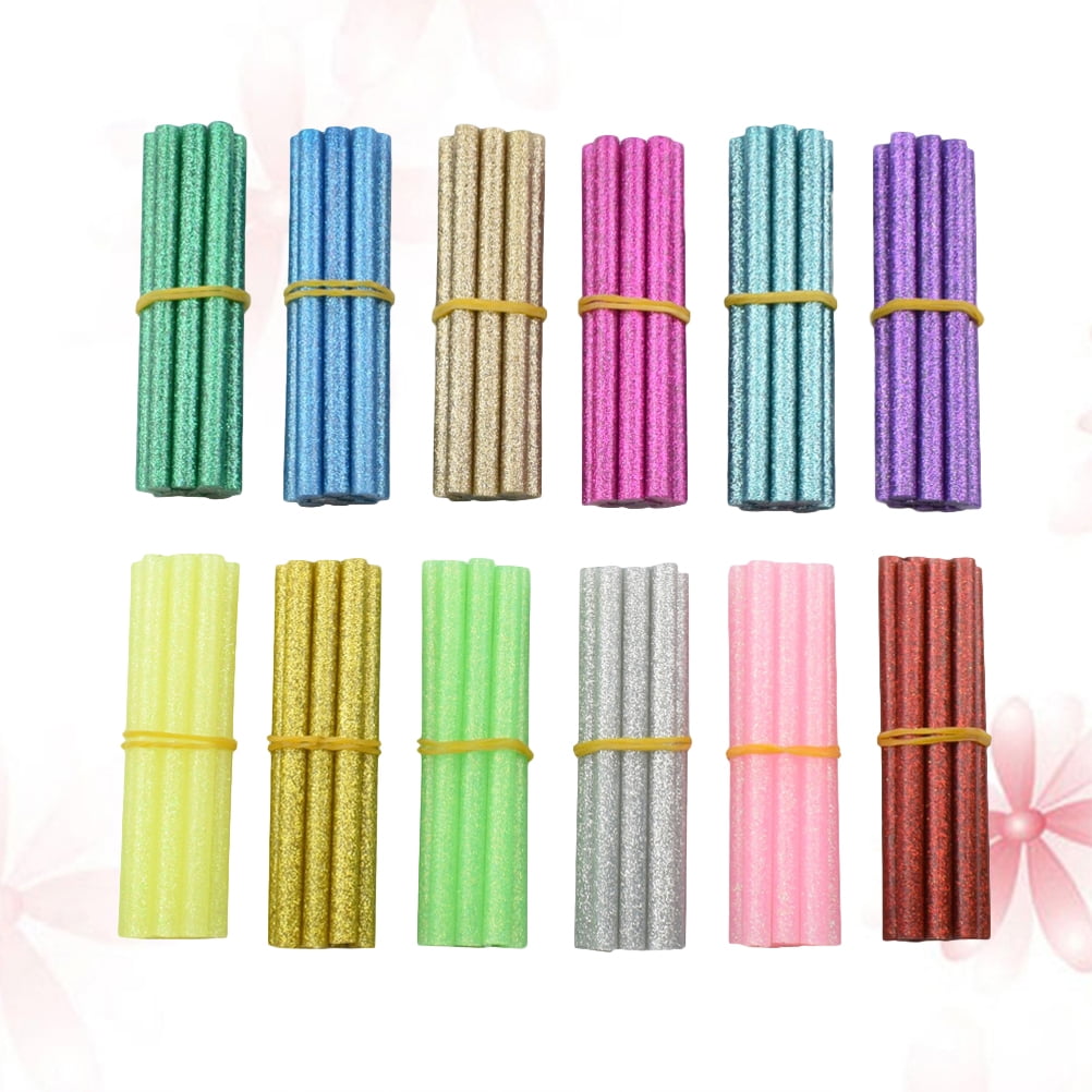 60pcs DIY Glitter Hot Glue Sticks Mini Hot Melt Adhesive Sticks