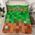 thumbnail image 2 of Homewish Geometric Checkered Full Size Sheets,Pixel Plaid Pattern Bed Sheets,Green Brown Sheet Sets For Boys Kids,Microfiber Bedroom Decor,4 Pieces, 2 of 7