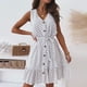 thumbnail image 4 of Vestido sexy para mujer sin mangas con cuello en V y lunares con botones en la parte delantera y cinturón Fridja  nalpqowj4768, 4 of 9