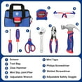 thumbnail image 3 of Ensemble d'Outils à Main pour Enfants 9 Pcs, Kit d'Outils Junior Bleu avec Sac de Rangement pour Garçons, Filles, Enfants Bricolage Construction et Menuiserie, 8 Ans et Plus (Bleu), 3 of 6