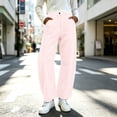 thumbnail image 5 of Edvintorg Women's Pants Striped Loose Elastic Waisted Casual Wide Leg Trousers with Pockets Plus Size Fashion Womens Clothing Pink S, 5 of 8