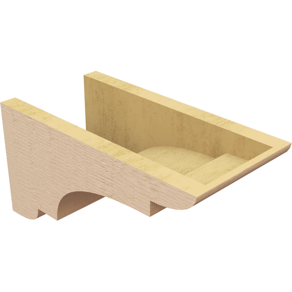 7"W x 14"D x 7"H Wide New Brighton Rough Cedar Woodgrain TimberThane Corbel, Primed Tan