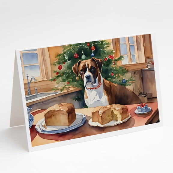 Boxer Christmas Cookies Greeting Cards Pack of 8 7 in x 5 in