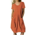 thumbnail image 1 of Vestido largo bohemio para mujer talla grande - Manga corta, cuello en V, estampado floral - Poliéster ligero, informal para la oficina/vacaciones/fiestas, 1 of 8