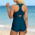 thumbnail image 5 of Xdegoge Tankini Sets for Women Scoop Neck Tummy Control Boyshorts Two Piece Bathing Suits Smooth Stretchy Solid Basic Modest Full Coverage Surfing Swimwear, 5 of 7