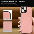 thumbnail image 5 of Dteck Magnetic Case for iPhone 15,Shockproof Leather+TPU Case Compatible with Mag Safe Back Cover for iPhone 15,Pink, 5 of 6