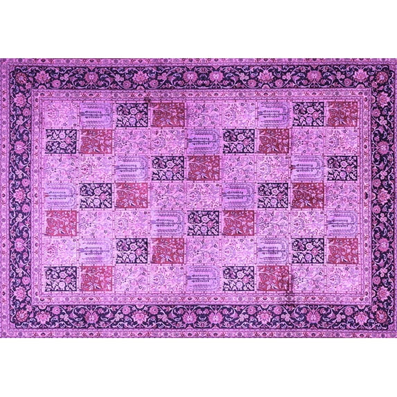 Ahgly Company Indoor Rectangle Persian Purple Traditional Area Rugs, 5' x 7'