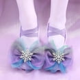 thumbnail image 2 of New Satin Dance Ballet Shoes Girls Kid Adult Shoes for Dancing Ballet Shoes Woman Ballet Dancer Forzen Purple Blue Fancy (Blue,27), 2 of 3