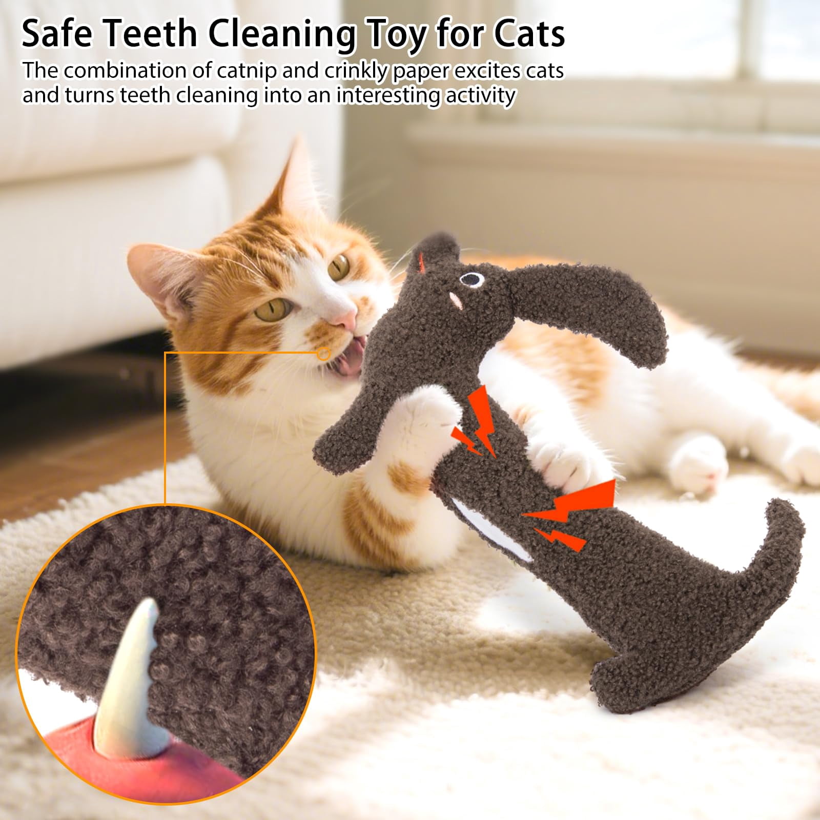 Catnip Cat Toys, 5 Pack, Plush Cat Nip Toys for Indoor Kitten Kitty, Interactive Cat Kicker Chew Safe Teeth Cleaning Toys, Fun Vegetable Shape