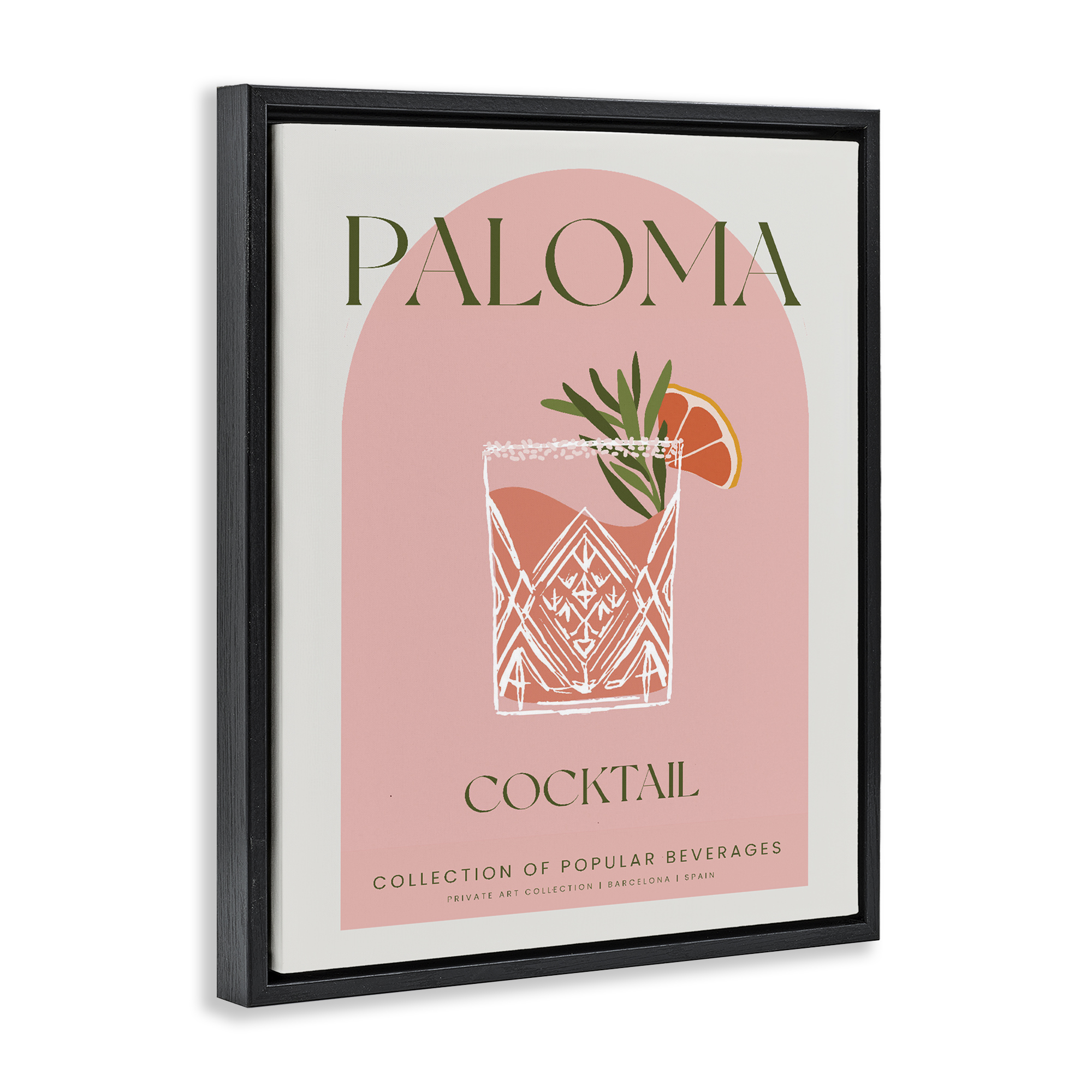 Stylish Retro Paloma Black Framed Floater Canvas Wall Art, design by Lil' Rue