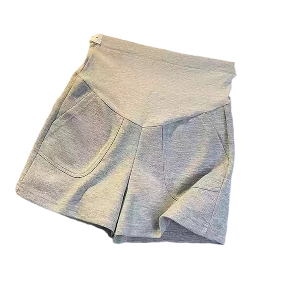 MEZZALL Women Maternity Shorts Solid Color For Loose Fit Pregnancy Capris With Soft Belly Support Comfortable Casual Wear Relaxed Fit Pregnant Shorts