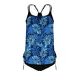 thumbnail image 5 of Cadancy Tankini Tops for Women with Bikini Bottom Colorful Floral Print Drawstring Hem Loose Fit 2 Piece Swimsuits Modest Beach Bathing Suits Cozy Swimwear, 5 of 5