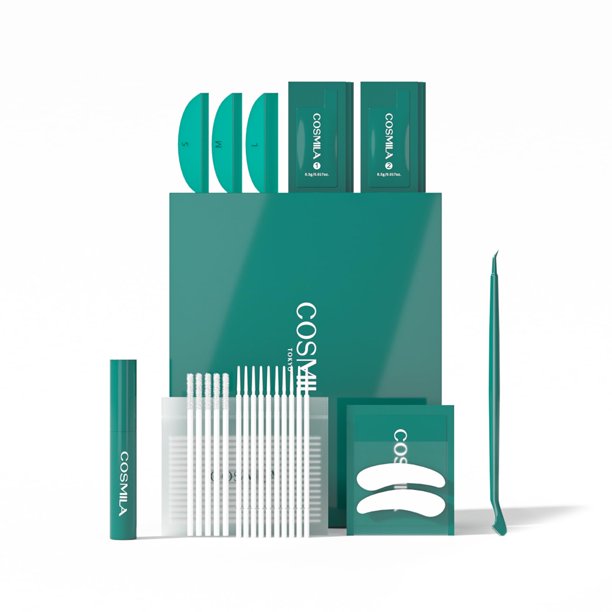 Kit de estiramiento de pestañas COSMILA fabricado en Japón con bolsa de almacenamiento para 5 usos
