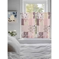 thumbnail image 3 of Boho Spring Floral Bathroom Window Curtain, Vintage Flowers Patchwork Plaid Pink Light Filtering Coffee Kitchen Curtains, Bedroom Living Room Curtains 2 Panel 84"x45", 3 of 6