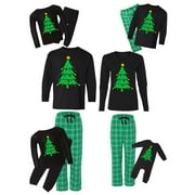 Awkward Styles Green Holiday Tree Christmas Family Pajamas Set Matching Sleepwear