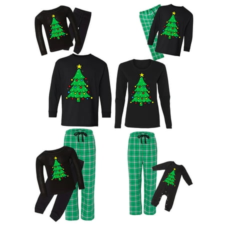 Awkward Styles Green Holiday Tree Christmas Family Pajamas Set Matching Sleepwear