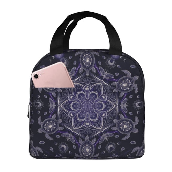 Sea Turtle Insulated Lunch Bag Cool Art For Women Men Ladies Adults, Reusable Thermal Meal Bag And Cooler Tote For Office Work Travel Picnic