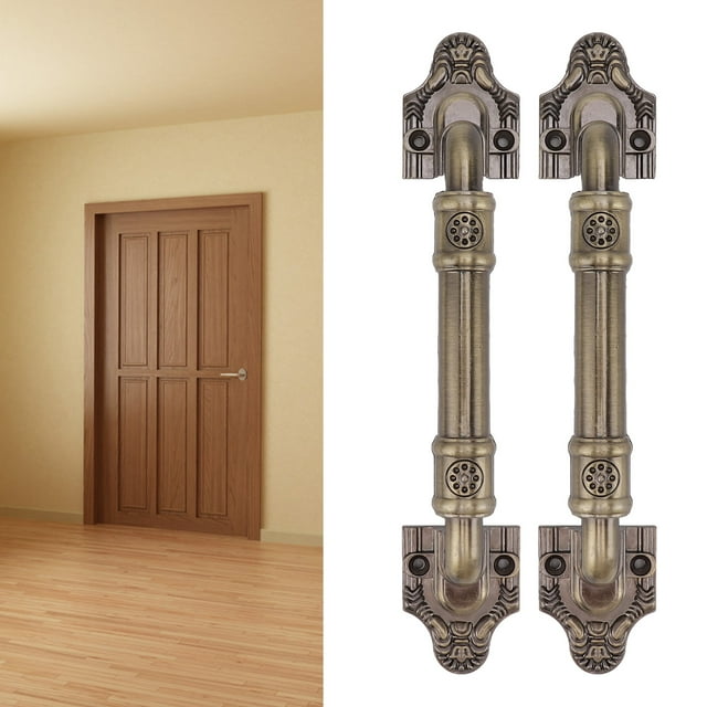 Antique Barn Door Handles, Antique Cabinet Pull Bronze Color Unsharp Edges Retro Style Widely Used 2 Pieces For Family