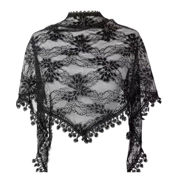 TINYSOME Mantilla Veil Catholic Church Veil Lace Head Cover For Women Lace Church Veil Headcovering Latin Mass Triangle Mass Veil