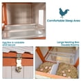 thumbnail image 5 of 55" Wooden Chicken Coop, Chicken Cage with Waterproof PVC Roof, Nesting Box, A PVC Roof and Openable Lid, Large Hen House with Removable Bottom for 6-8 Chickens, Beige, 5 of 7