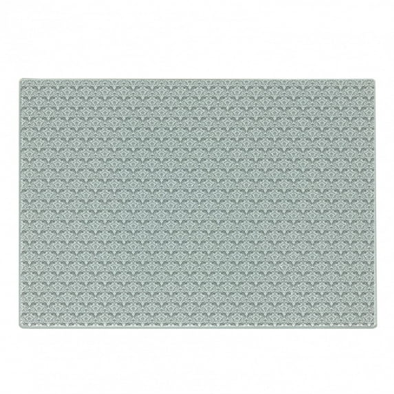 Grey and White Cutting Board, Vintage Flourishing Flowers with Traditional Design and Curves, Decorative Tempered Glass Cutting and Serving Board, Small Size, Grey Pale Grey White, by Ambesonne