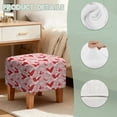 thumbnail image 6 of TSOVTHRID Love Heart Doddle Print Stretch Ottoman Cover Slipcovers Square for Living Room Foot Stool Stretch Covers to Fit Ottoman Foot Rest, with Elastic Band for Valentine's Day Decor, 6 of 7
