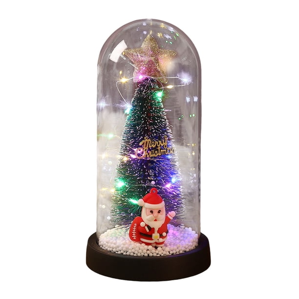 Árbol De Navidad En Cúpula De Cristal Árbol De Navidad De Mesa Árbol De Navidad Con Luces En Cúpula De Cristal Para Navidad Decoración Navideña Para Interiores Escritorio