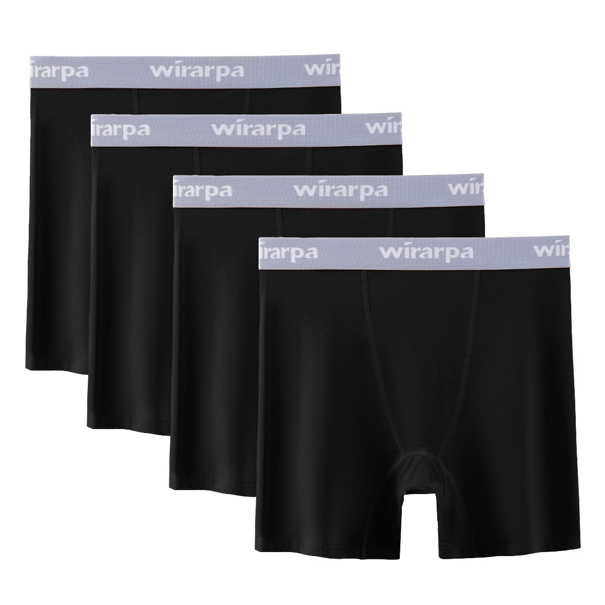 wirarpa Women's Cotton Boxer Briefs Anti-Chafing Boyshorts Panties 5.5 Inseam  4 Pack(S, Black/Grey/white/Navy blue) 