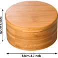 thumbnail image 3 of 2 Pieces Bamboo Salt and Spice Storage Box with Magnetic Swivel Lid Round Bamboo Pepper Box Bamboo Salt Keeper Kitchen Bamboo Salt Container for Salt Pepper (2 Storage Compartments,4.7 x 2.4 Inch), 3 of 7