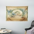 thumbnail image 2 of Ambesonne Peacefulness Tapestry Wall Hanging, Stones Sand and Tree, 60"x40", Camel Reseda Green Blue, 2 of 3