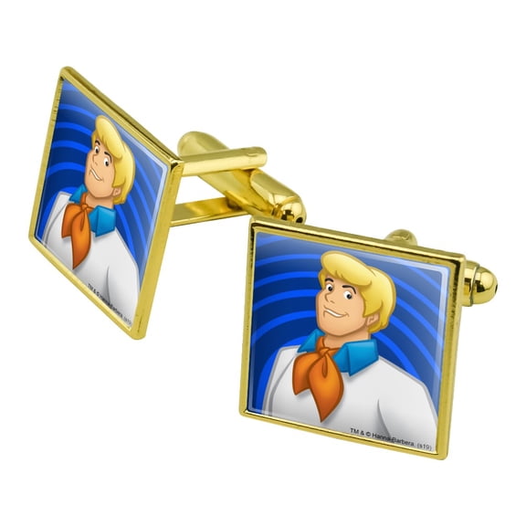 Scooby-Doo Fred Character Square Cufflink Set - Silver or Gold