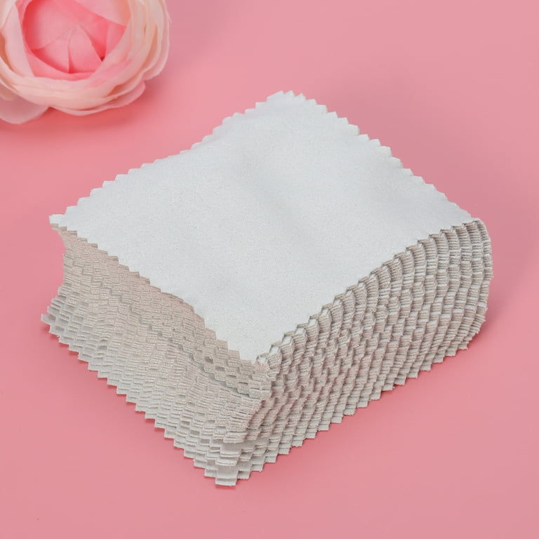 Tinksky 50pcs Jewelry Cleaning Cloth Polishing Cloth for Sterling Silver  Gold Platinum 8*8cm 