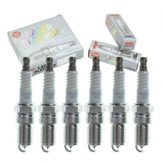 6 pc NGK Laser Platinum Spark Plugs compatible with Jaguar X-Type 2.5L 3.0L V6 2002-2006