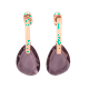 thumbnail image 1 of Aretes Mujer LuckyLy Amber Acero Inoxidable Cristal Rosa Verde Esmeralda Morado UNITALLA, 1 of 7