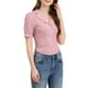 thumbnail image 5 of Camisa de manga corta con cuello campista y botones de INSPIRE CHIC para mujer en rosa talla S, 5 of 7