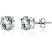 Sparkling Aquamarine Stud Earrings - Sterling Silver 5mm Round Gems | Dazzling Jewelry for Women by Gemstar USA